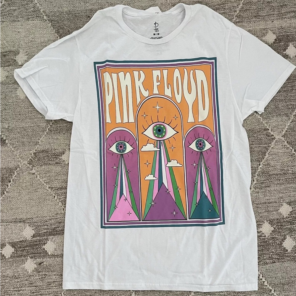Pink Floyd Cotton T-shirt, NWT, Size Large, White